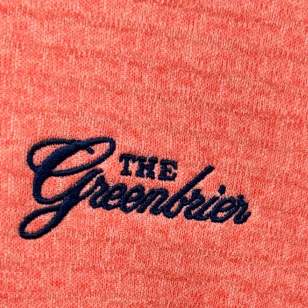 Kate Lord The Greenbrier Coral Orange Quarter Zip Pullover Sweater KE50 Large - Picture 2 of 9